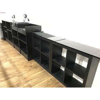 Black & Glass Shop Counters & Wall Displays